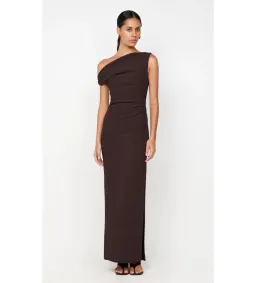 Bec & Bridge Leora Asym Maxi Dress Dark Chocolate Size AU 10 for rent on The Volte - image 1
