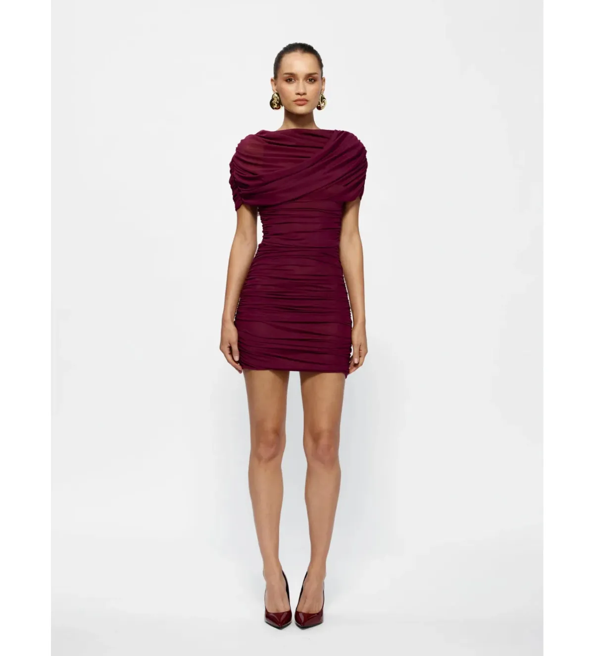 Effie Kats Phoenix Mini Dress in Burgandy Size AU 8 for rent on The Volte - main image