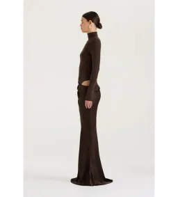 Henne Soraia Long Sleeve Maxi Dress Chocolate Size S AU 8 for rent on The Volte - image 2
