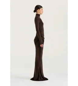 Henne Soraia Long Sleeve Maxi Dress Chocolate Size S AU 8 for rent on The Volte - image 3