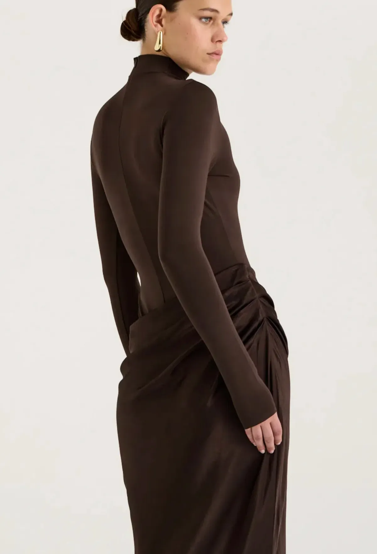 Henne Soraia Long Sleeve Maxi Dress Chocolate Size M / AU 10 - Image 4