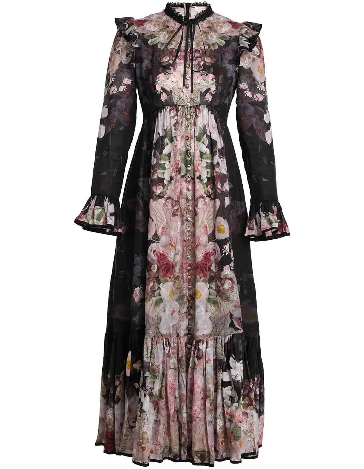 Zimmermann Dancer Tie Neck Midi Dress Floral Size 1 / AU 10 - Image 3