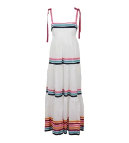 Zimmermann Lulu Ribbon Tiered Maxi Dress in Multi White Size 0/ AU 8 for rent on The Volte - image 4
