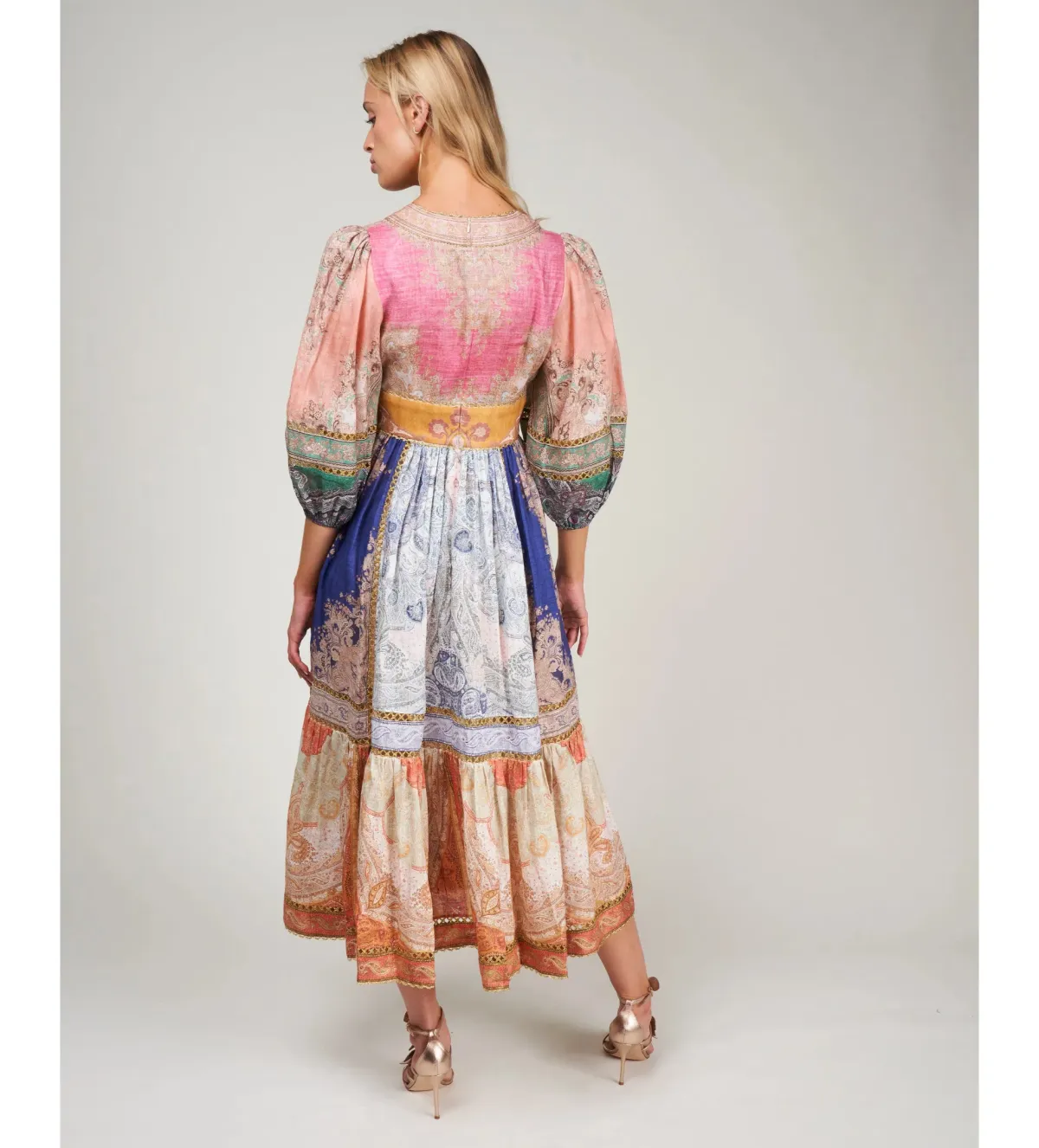 Zimmermann Anneke Lantern Midi Dress Spliced Size 1 / AU 10 - Image 3