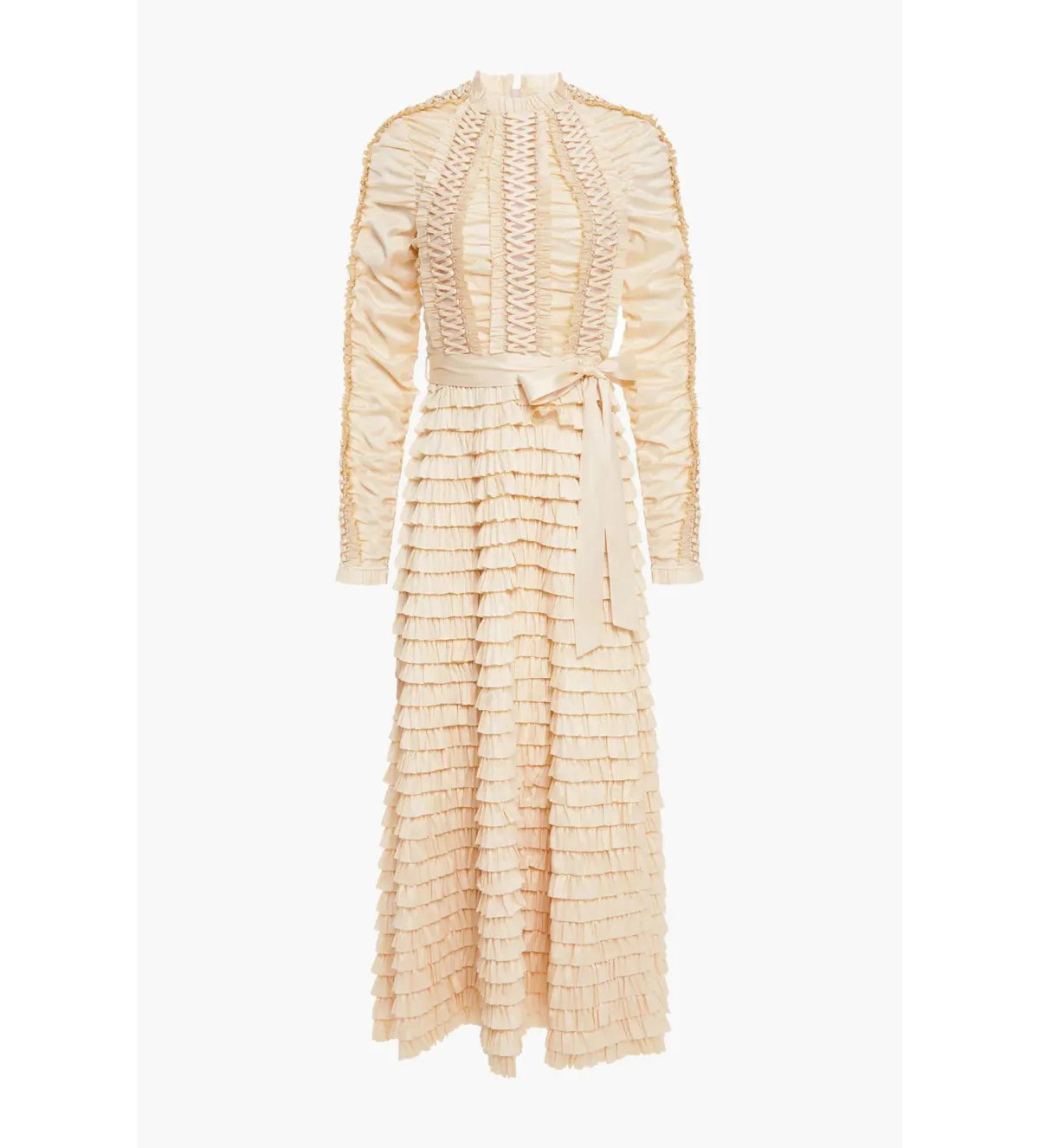 Zimmermann Espionage Ruffled Midi Dress in Cream Size 3/ AU 14 - Image 3