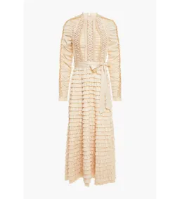 Zimmermann Espionage Ruffled Midi Dress in Cream Size 3/ AU 14 for rent on The Volte - image 3