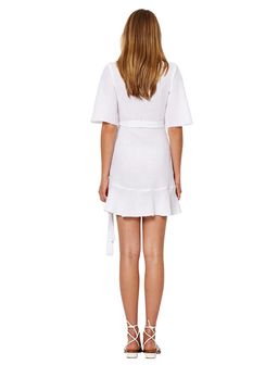 Bec and Bridge Emilie wrap dress in white size 12 for rent on The Volte - image 2