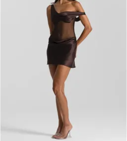 Natalie Rolt Elodie Mini Dress Espresso Size 3 AU 12 for rent on The Volte - image 2