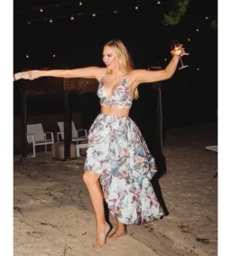 Zimmermann Matchmaker Draped Midi Skirt and Crop Set in Multi Size AU 8 for rent on The Volte - image 2