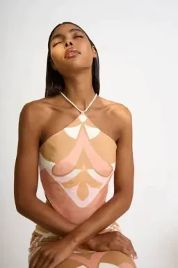 By Johnny Desert Blooms Top and Midi Skirt Set Multi Size 12 for rent on The Volte - image 2