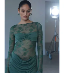 Benni Oskar Mini Dress in Pine Size AU 8 for rent on The Volte - image 3