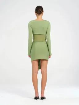 Benni Juni Mini Dress in Grass Size AU 6 for rent on The Volte - image 3