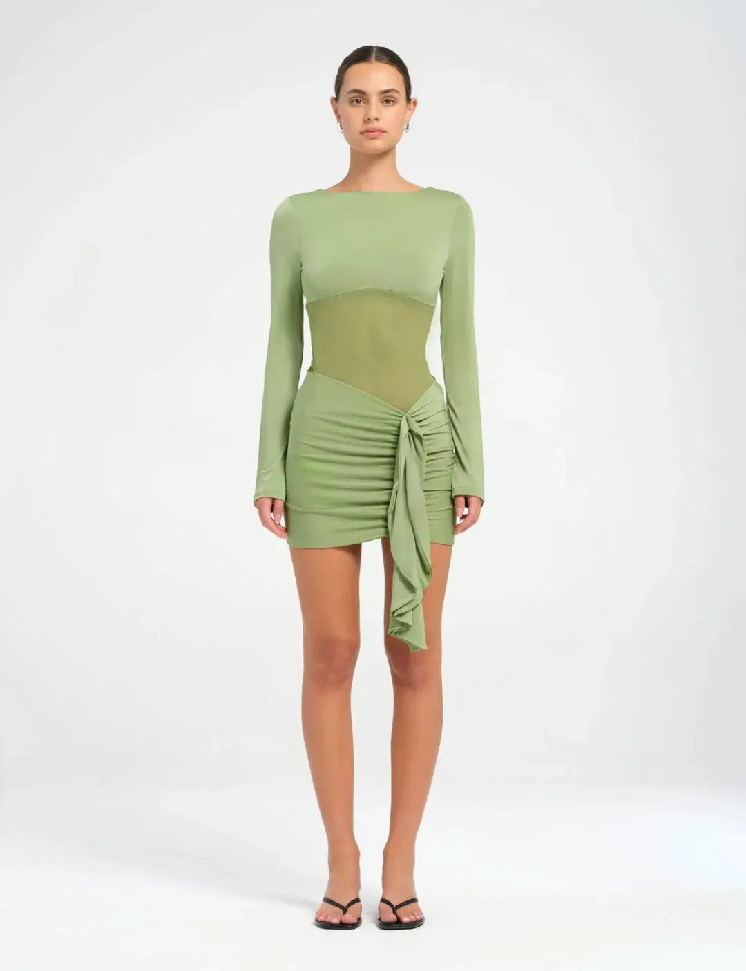 Benni Juni Mini Dress in Grass Size AU 8 for rent on The Volte - main image