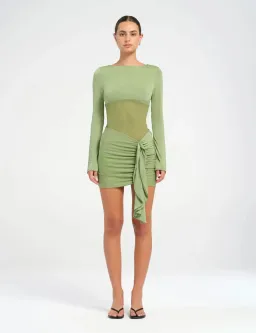 Benni Juni Mini Dress in Grass Size AU 8 for rent on The Volte - image 1