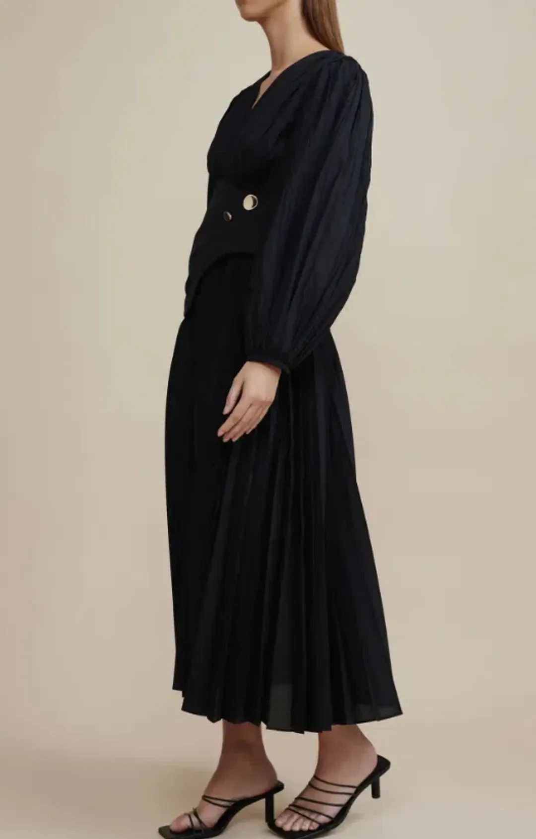 Acler Brooke Dress Midi Black Size AU 12 for rent on The Volte - main image