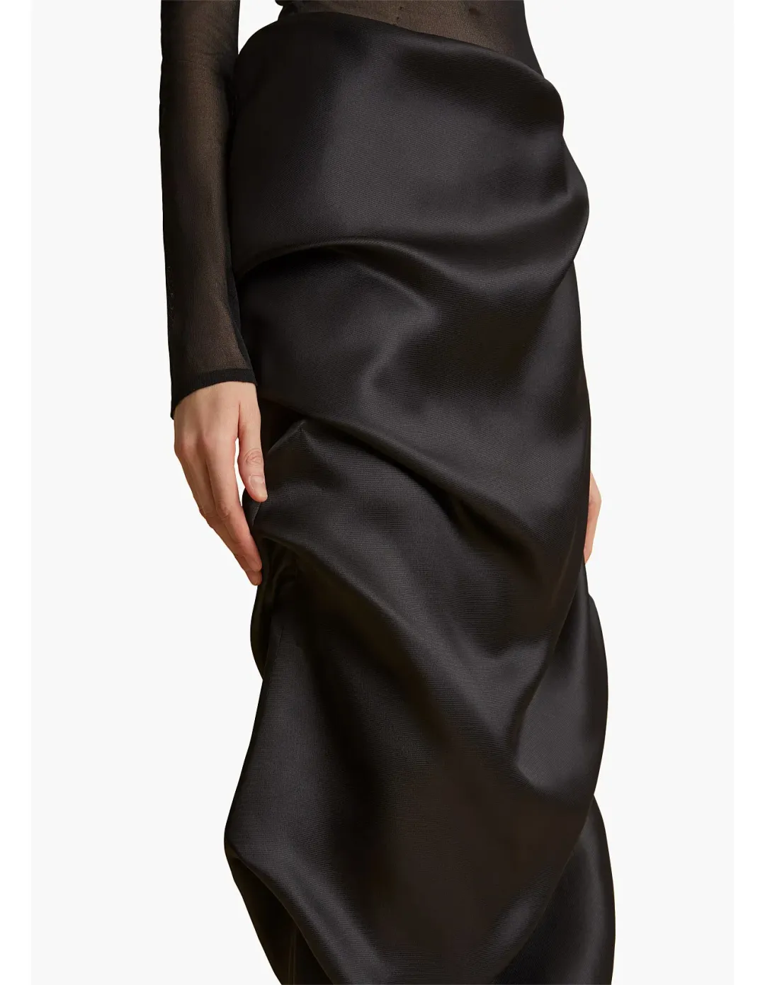 Khaite Olula Maxi Skirt in Black Size 6/XS for rent on The Volte - main image