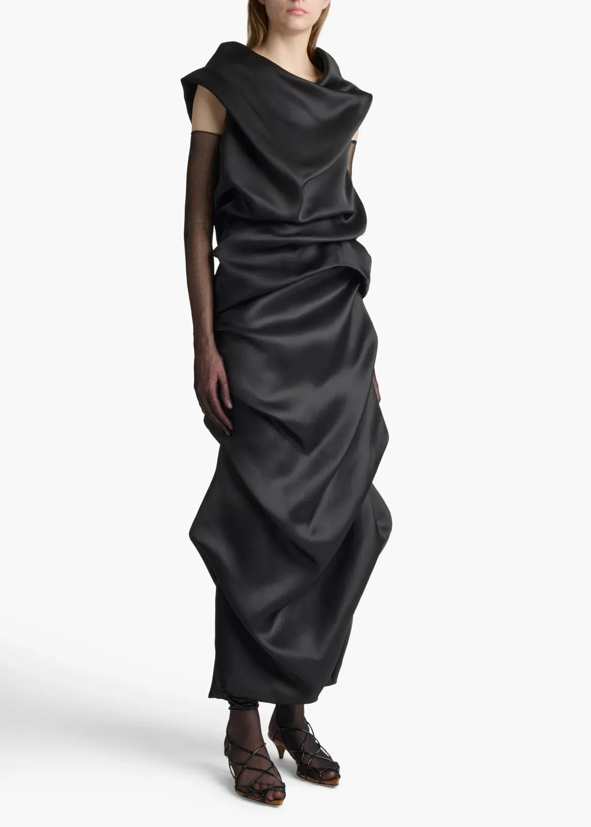 Khaite Olula Maxi Skirt in Black Size 6/XS for rent on The Volte - main image