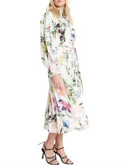 Aje Introspect Pleated Shirt Midi Dress Multi Floral Size 6 for rent on The Volte - image 2