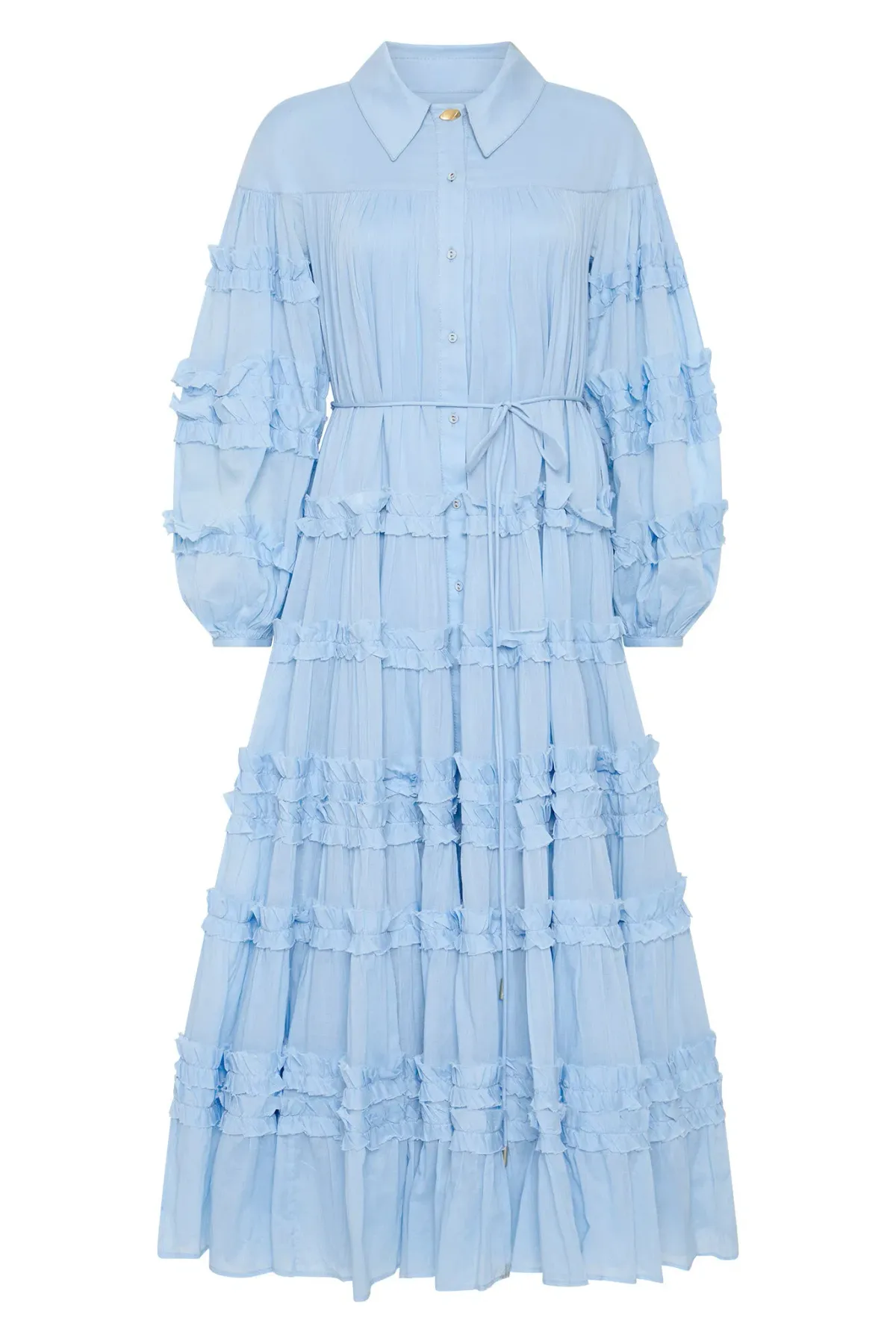 Aje Pastiche Tiered Maxi Dress in Powder Blue Size 4 - Image 5