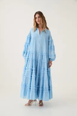 Aje Pastiche Tiered Maxi Dress in Powder Blue Size 4 for rent on The Volte - image 1