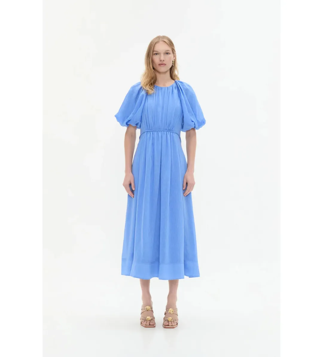 Aje Alma Midi Dress in Mist Blue Size 16 for rent on The Volte - main image