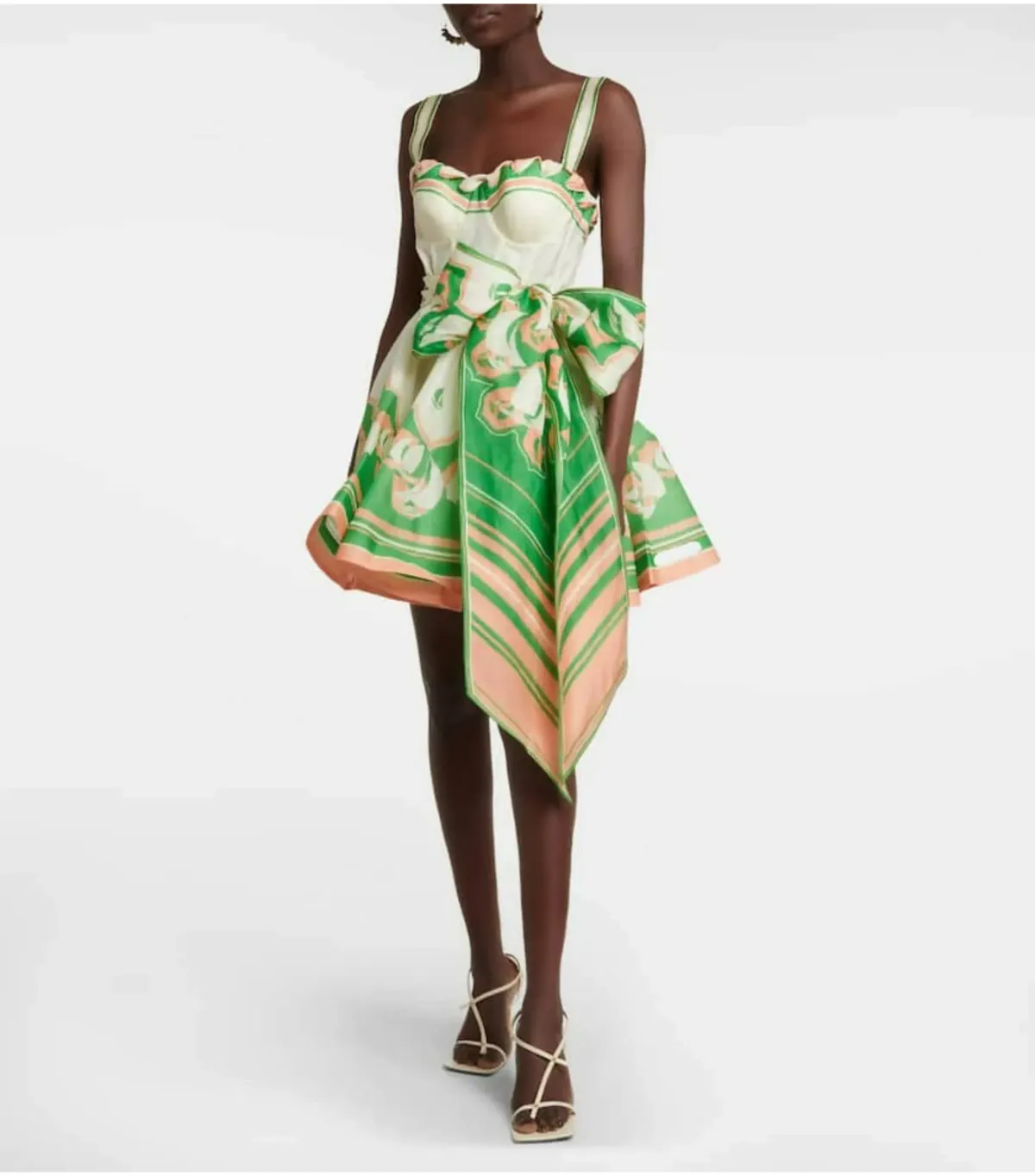 Zimmerman High Tide Eyelet Mini Dress in Green Sailboats Size 0P / AU 6 - Image 2