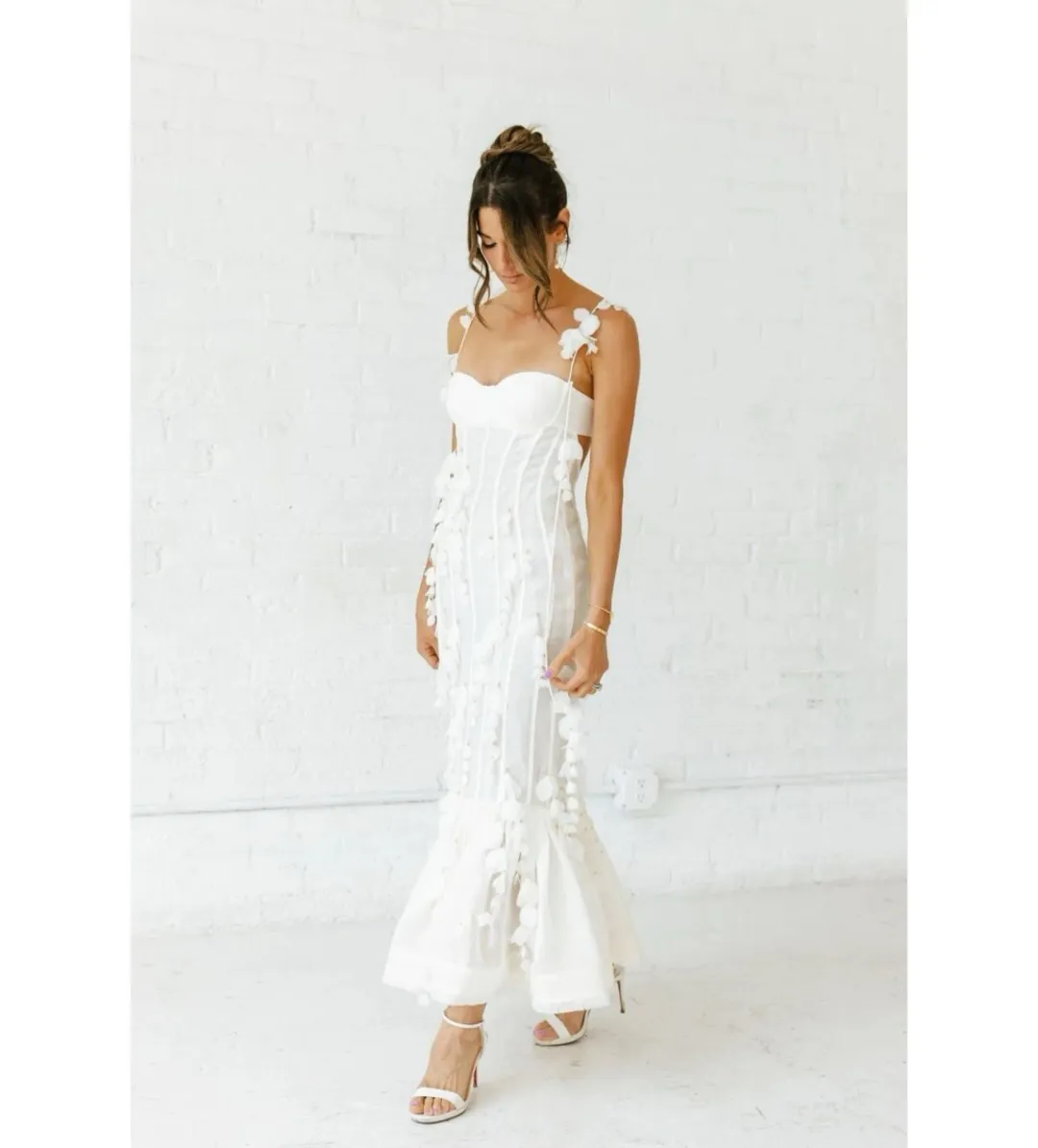 Zimmermann Botanica Petal Gown White Size 1/AU 10 for rent on The Volte - main image