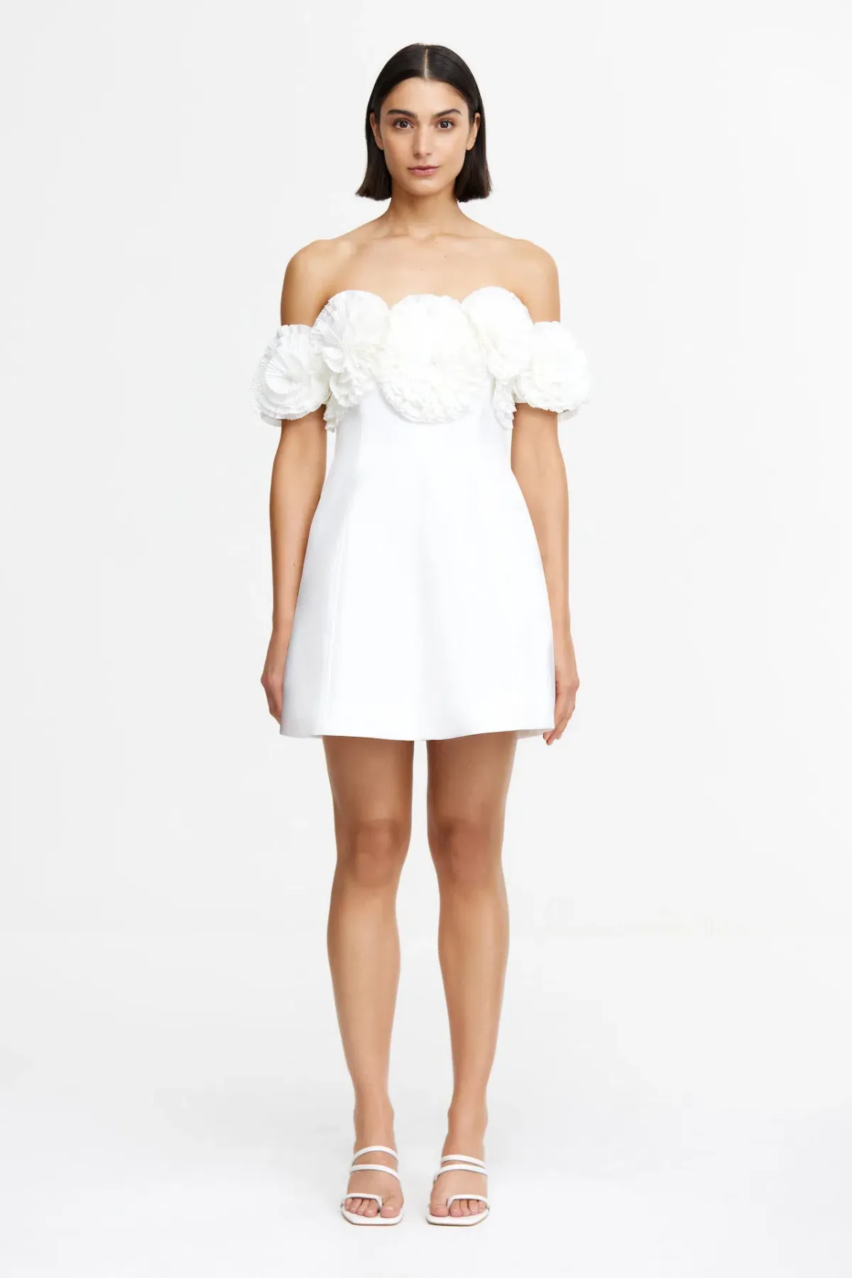 Acler Trusley Mini Dress in Ivory Size 12 for rent on The Volte - main image