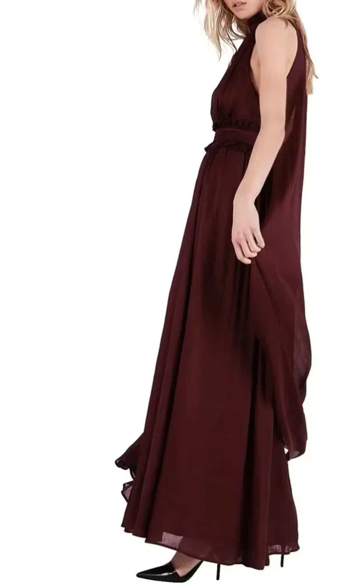 Aje Georgia Maxi Dress Burgundy Size 6 - Image 5