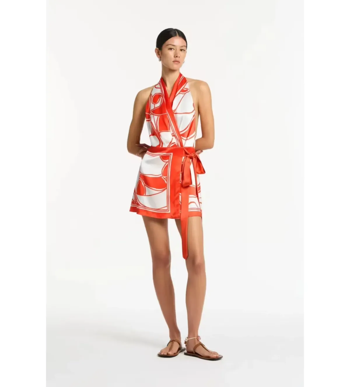 Sir The Label The Ramona Wrap Halter Mini in Mariposa Lily Size 2/ AU 10 - Image 1