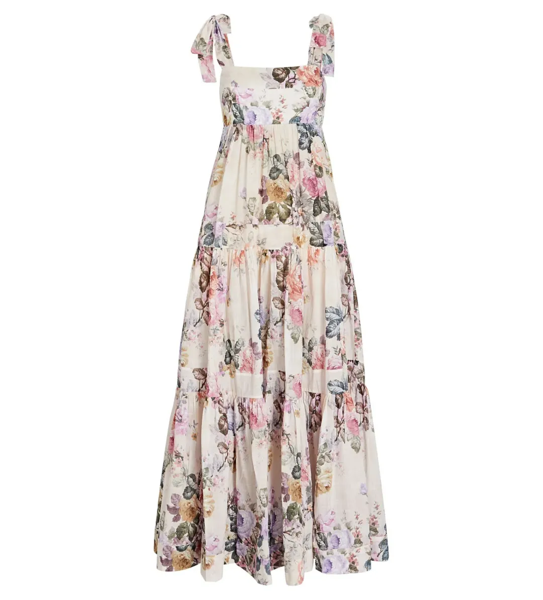 Zimmermann Brighton Tie Shoulder Dress in Antique Floral Size 0 / AU 8 for rent on The Volte - main image