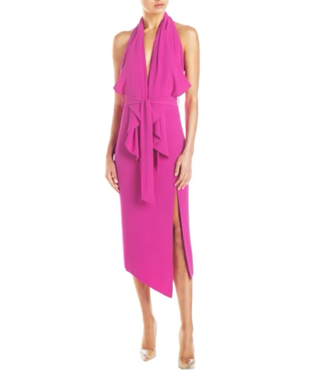 MISHA Lorena Midi Dress Fuchsia Pink Size 6 for rent on The Volte - main image
