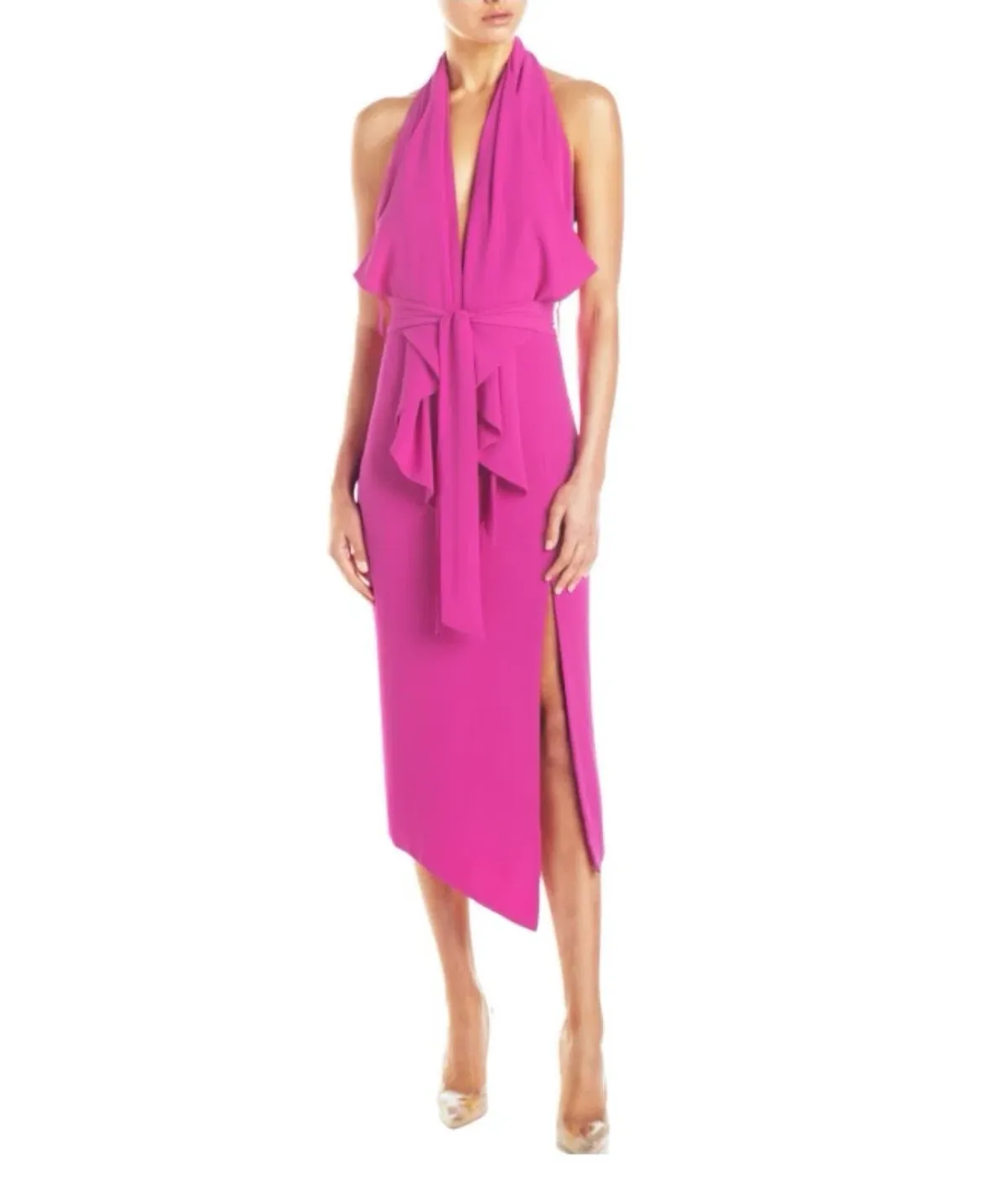 MISHA Lorena Midi Dress Fuchsia Pink Size 6 for rent on The Volte - main image