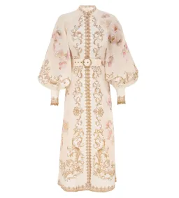 Zimmermann Hypnotic Buttoned Midi Dress in Cream Peony Size 1 / AU 10 for rent on The Volte - image 1