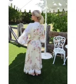 Zimmermann Hypnotic Buttoned Midi Dress in Cream Peony Size 1 / AU 10 for rent on The Volte - image 4