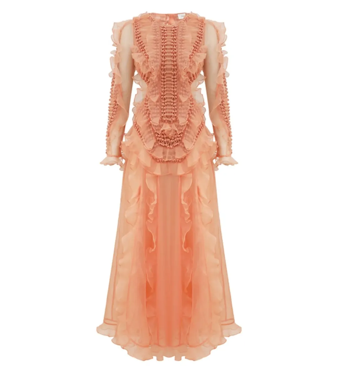 Zimmermann Balance Braided Maxi Dress in Peach Size 6 for rent on The Volte - main image