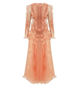 Zimmermann Balance Braided Maxi Dress in Peach Size 6 for rent on The Volte - image 1