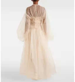 Zimmermann Illuminate Macrame Gown Maxi in Cream Size AU 6 for rent on The Volte - image 2