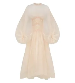 Zimmermann Illuminate Macrame Gown Maxi in Cream Size AU 6 for rent on The Volte - image 3