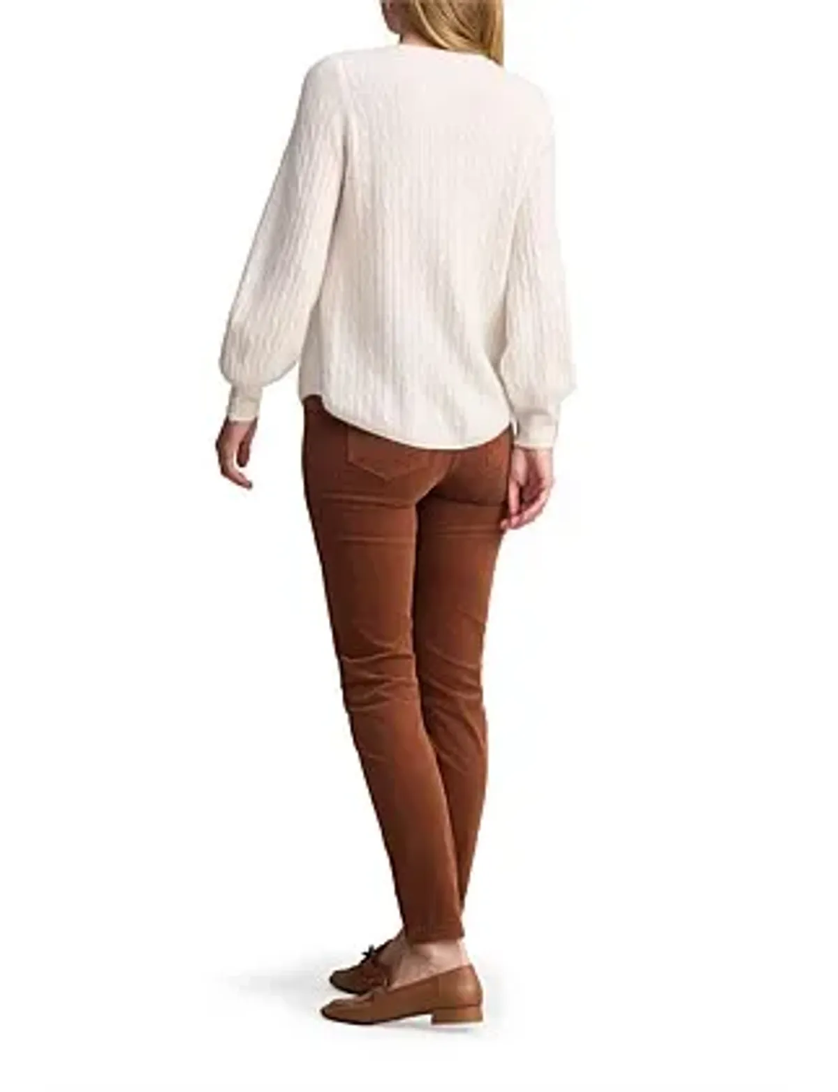 Blue Illusion Cashmere Blouson Sleeve Jumper Cream Size 20/3XL - Image 3