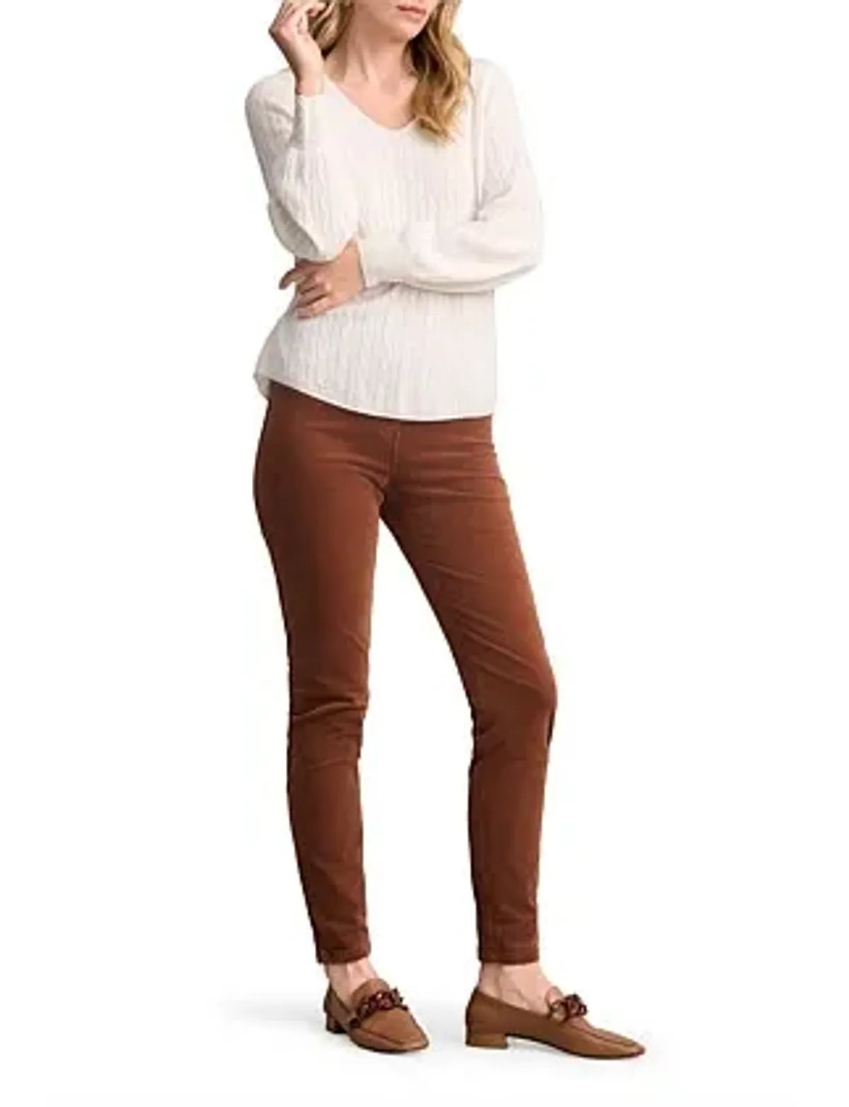 Blue Illusion Cashmere Blouson Sleeve Jumper Cream Size 20/3XL - Image 2