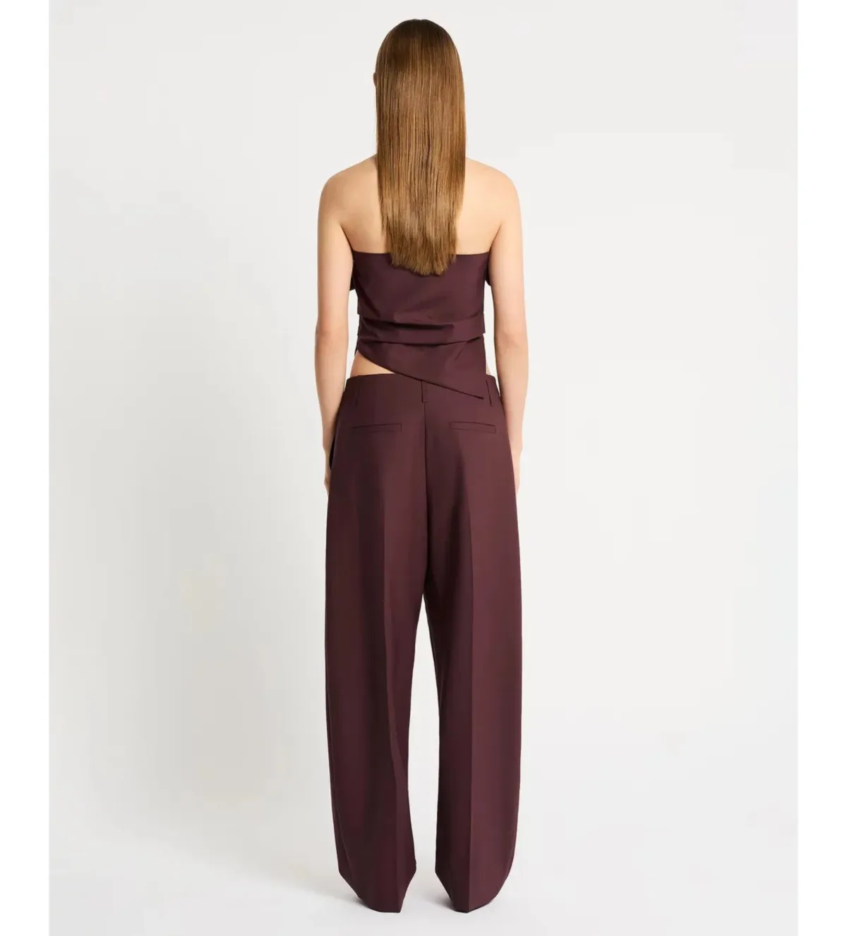 Sass & Bide Hindsight Bodice and Pants Set Merlot Size AU 8 - Image 3