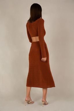 MISHA Salona Midi Dress Brown Size 12 for rent on The Volte - image 3