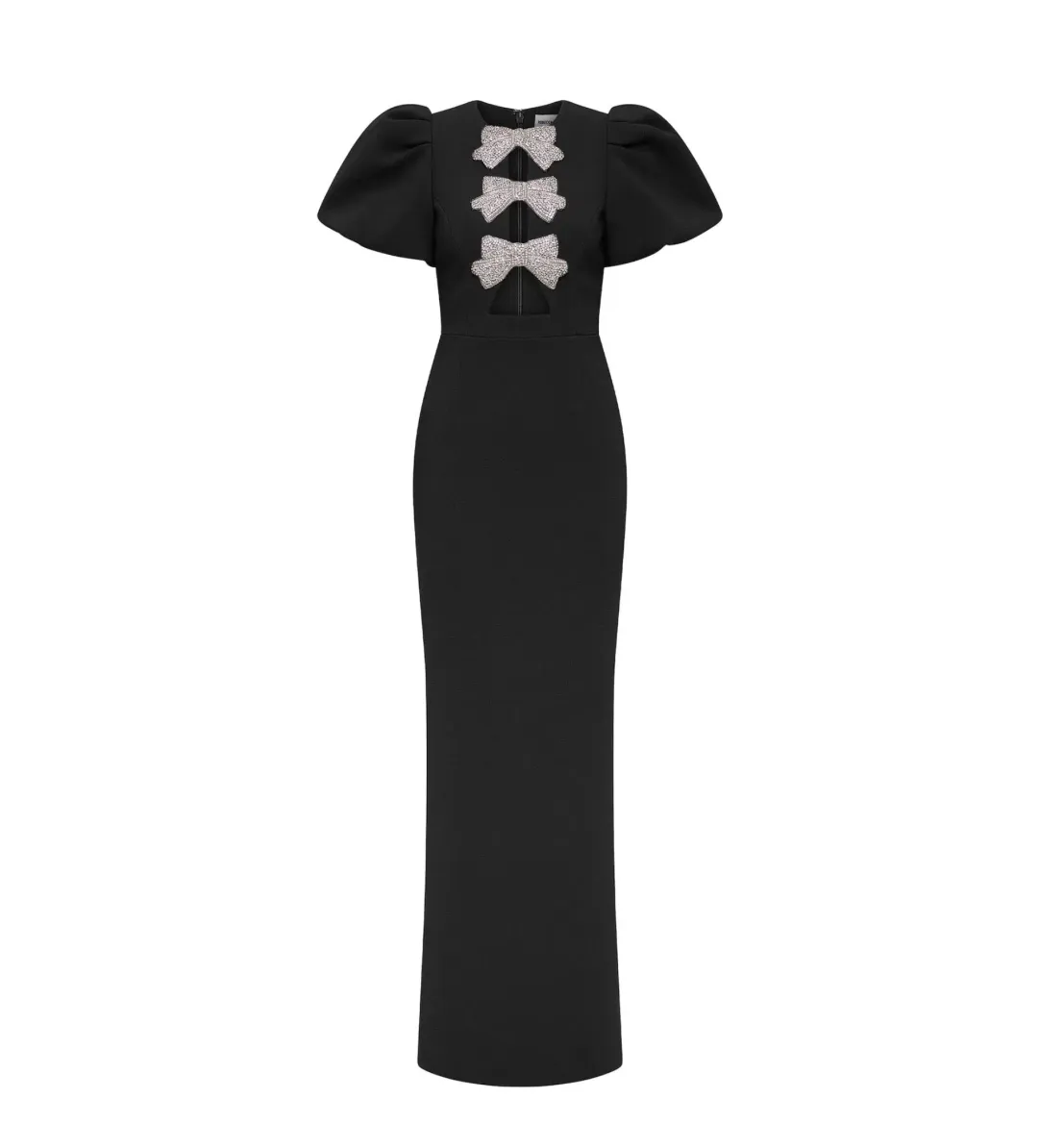 Rebecca Vallance Violetta Puff Sleeve Gown Maxi Black Size AU 12 for rent on The Volte - main image