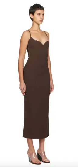 Paris Georgia Brown Heart Midi Dress Size AU 8 for rent on The Volte - image 1