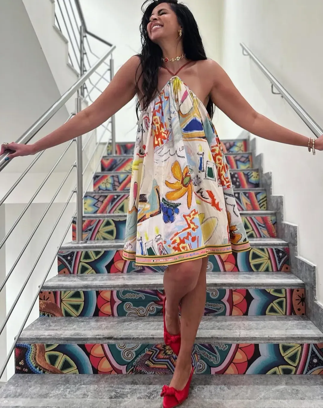 Alemais La Charrasca Mini Dress Print Size 8 for rent on The Volte - main image