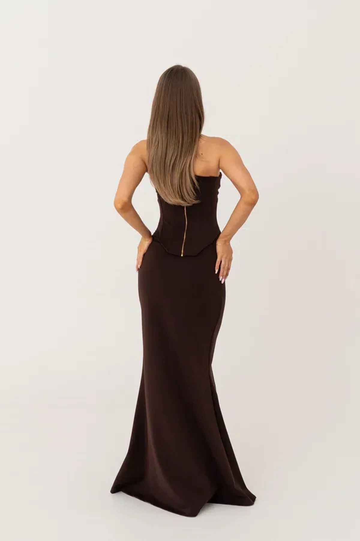 HNTR The Label Louie Gown Brown Size 6 - Image 4