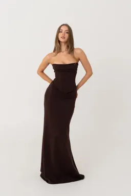 HNTR The Label Louie Gown Brown Size 6 for rent on The Volte - image 1