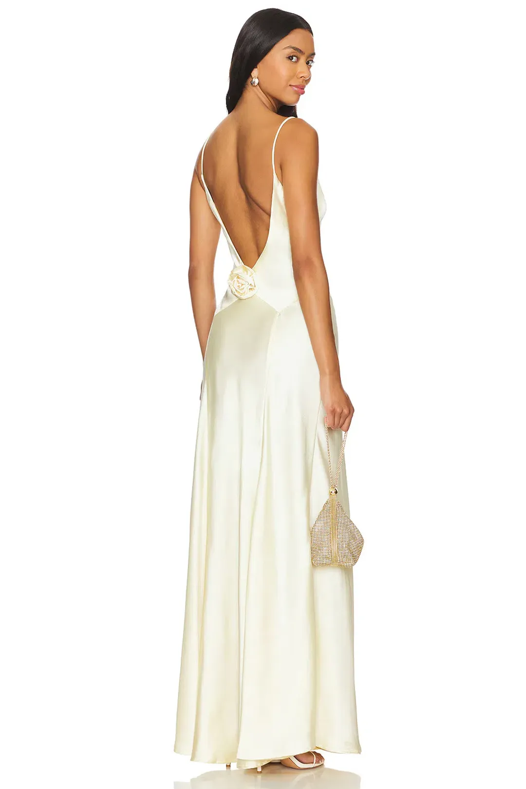 Bubish Savannah Rosette Gown in Butter Yellow Size 10/S for rent on The Volte - main image