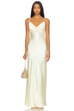 Bubish Savannah Rosette Gown in Butter Yellow Size 10/S for rent on The Volte - image 1